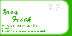 nora frick business card